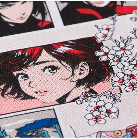 Tissu-coton-manga-multicolore