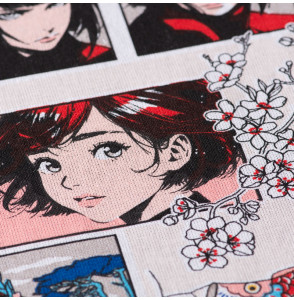 Tissu-coton-manga-multicolore