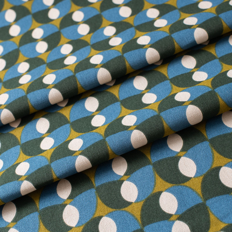 Tissu-bachette-coton-géométrique-vert-et-bleu