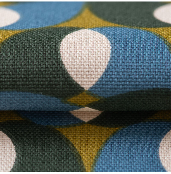 Tissu-bachette-coton-géométrique-vert-et-bleu
