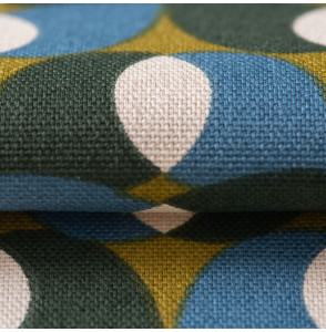 Tissu-bachette-coton-géométrique-vert-et-bleu