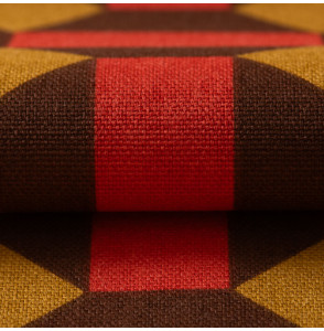 Tissu-bachette-coton-géométrique-ocre-et-brun