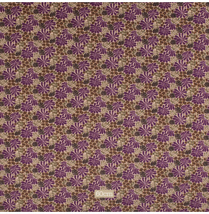 Tissu-velours-côtelé-fleuri-beige-et-mauve