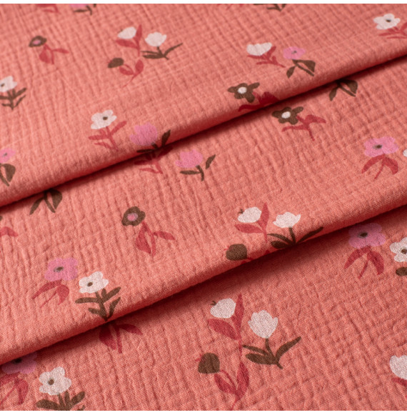 Tissu-double-gaze-rosa-marsala-petites-fleurs