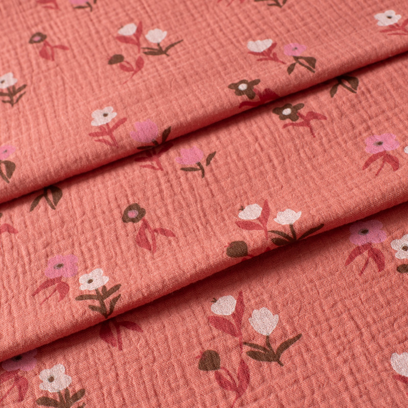 Tissu-double-gaze-rosa-marsala-petites-fleurs