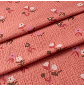 Tissu-double-gaze-rosa-marsala-petites-fleurs