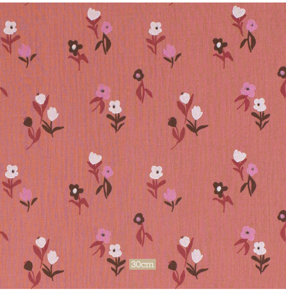 Tissu-double-gaze-rosa-marsala-petites-fleurs