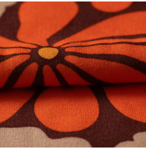 Tissu-viscose-fleuri-vintage-orange
