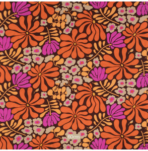 Tissu-viscose-fleuri-vintage-orange