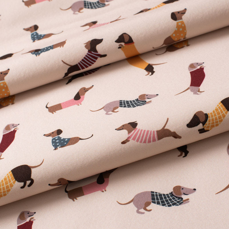 Tissu-softshell-blanc-cassé-motif-chien
