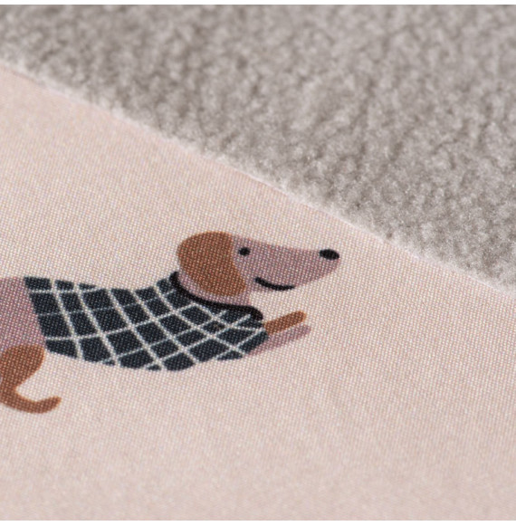 Stof-softshell-gebroken-wit-met-hond-motief