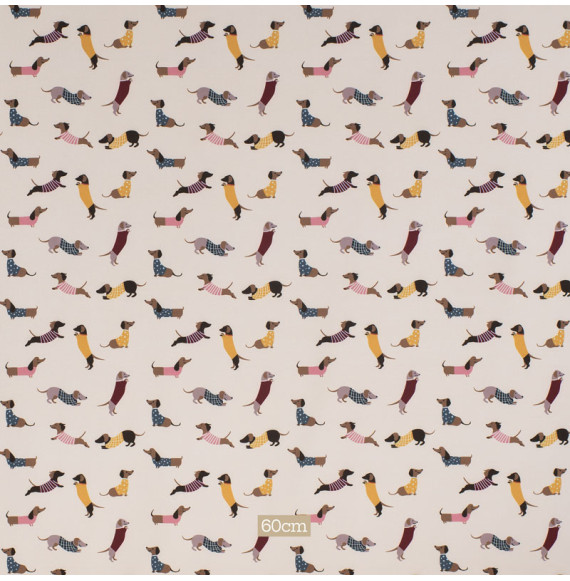 Tissu-softshell-blanc-cassé-motif-chien