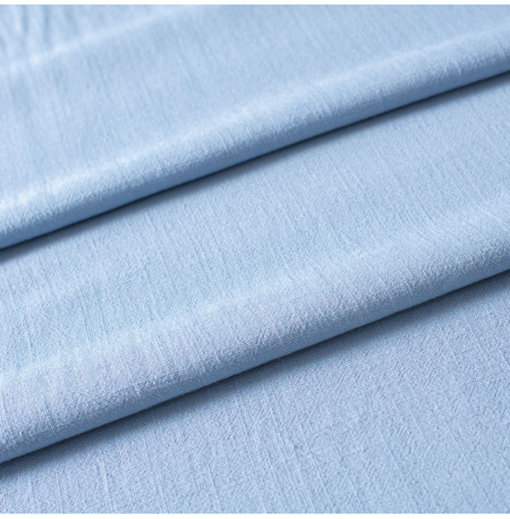 Tissu-toile-viscose-lin-bleu-ciel