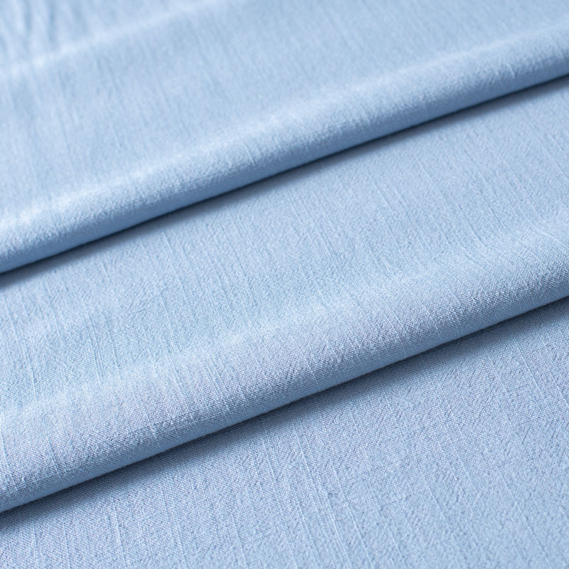 Tissu-toile-viscose-lin-bleu-ciel