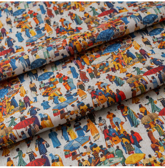 Tissu-coton-multicolore-marché-africain