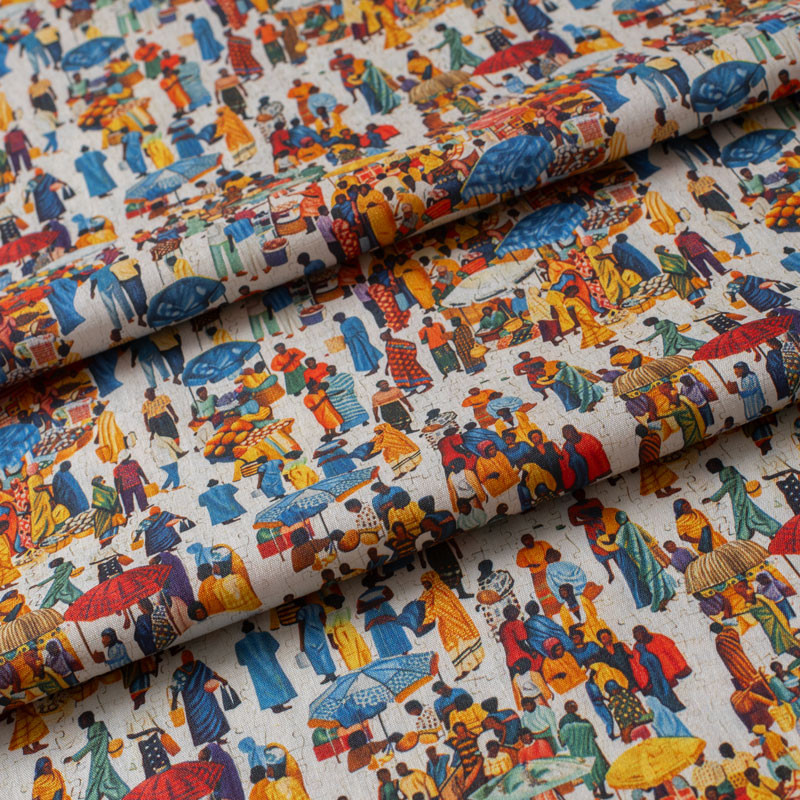 Tissu-coton-multicolore-marché-africain