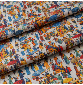 Tissu-coton-multicolore-marché-africain
