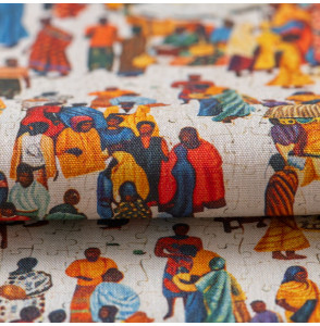Tissu-coton-multicolore-marché-africain