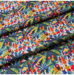 Tissu-coton-multicolore-plantation-africaine