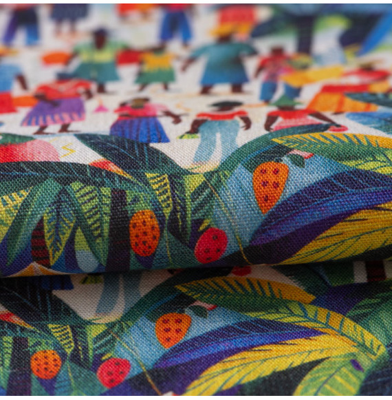 Tissu-coton-multicolore-plantation-africaine