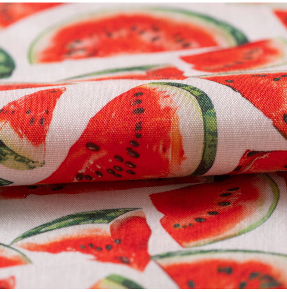 Tissu-coton-blanc-pastèque