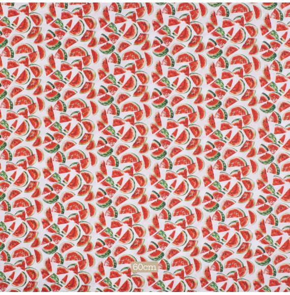 Tissu-coton-blanc-pastèque