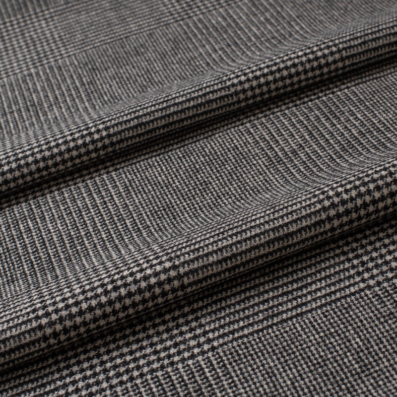 TISSU-EN-LAINE-FIN-ET-AU-TOUCHÉ-AGRÉABLE-PRINCE-DE-GALLE-NOIR-ET-BLANC