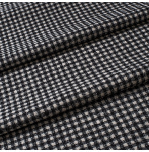 TISSU-EN-LAINE-FIN-FLANEL-VICHY-NOIR-ET-BLANC
