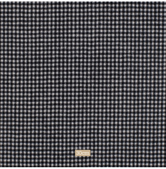 TISSU-EN-LAINE-FIN-FLANEL-VICHY-NOIR-ET-BLANC