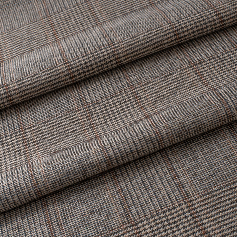 TISSU-EN-LAINE--QUADRILLAGE-GRIS-ET-BLANC-SUR-FOND-GRIS-CHEVRON