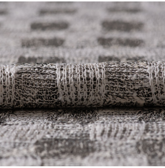 TISSU-MAILLE-EXCEPTIONNELLE-EN-LAINE-ET-SOIE-AGNONA-MADE-IN-ITALY-VICHY-NOIR-ET-BLANC