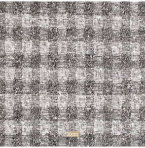 TISSU-MAILLE-EXCEPTIONNELLE-EN-LAINE-ET-SOIE-AGNONA-MADE-IN-ITALY-VICHY-NOIR-ET-BLANC
