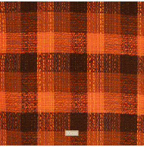 TISSU-AJOURÉ-VINTAGE-QUADRILLAGE-ORANGE-ET-BRUN