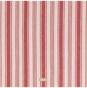 Stof-katoen-naturel-gestreept-rood