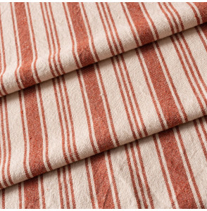 Stof-katoen-naturel-gestreept-terracotta