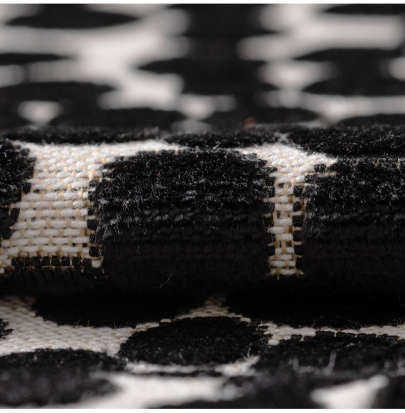 Tissu-velours-ameublement-pois-noir