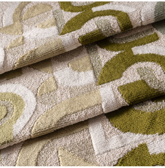 Fluweel-stof-geometrisch-groen-en-bouclette