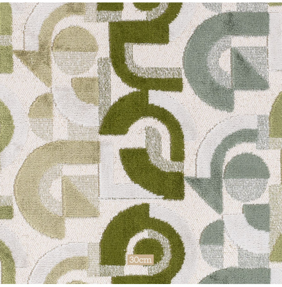 Fluweel-stof-geometrisch-groen-en-bouclette