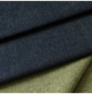 Katoenen-denim-stof-geel