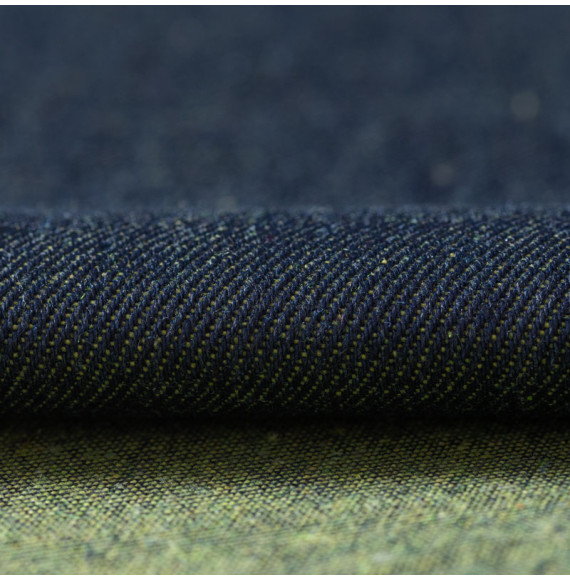 Katoenen-denim-stof-geel
