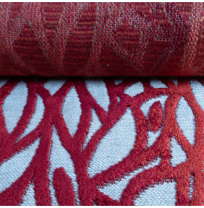 Coupon-fluweel-2M--rood-gebladerte