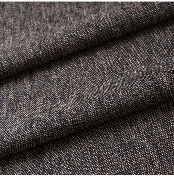 Tissu-lin-épais-chiné-naturel-et-noir