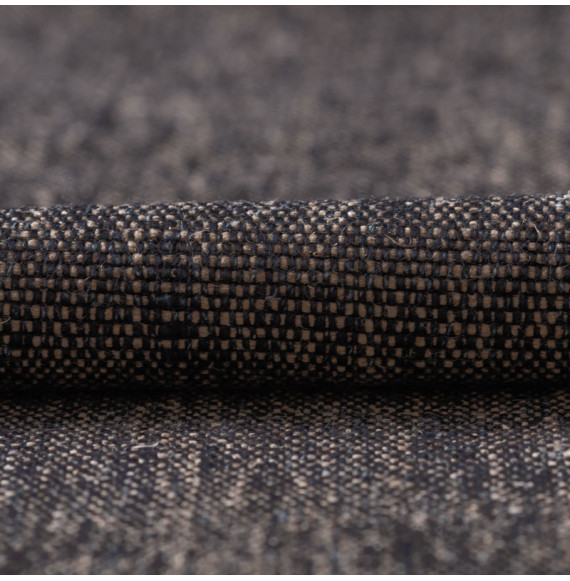 Tissu-lin-épais-chiné-naturel-et-noir