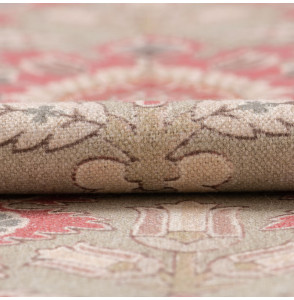 Tissu-280cm-coton-lin-graté-art-nouveau-rouge-fond-lin-chiné