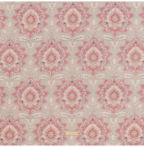 Tissu-280cm-coton-lin-graté-art-nouveau-rouge-fond-lin-chiné