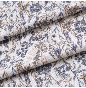 TISSU-ÉPONGE-VINTAGE-AUTHENTIQUE-DES-ANNÉES-60-70-LAVANDE-SUR-FOND-BLANC