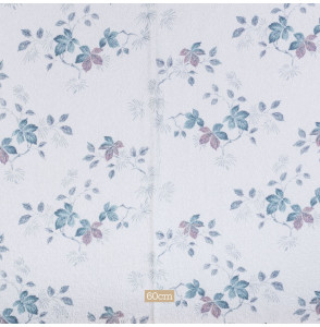 TISSU-ÉPONGE-VINTAGE-AUTHENTIQUE-DES-ANNÉES-60-70--FEUILLAGE-BLEU-SUR-FOND-BLEU-CLAIR