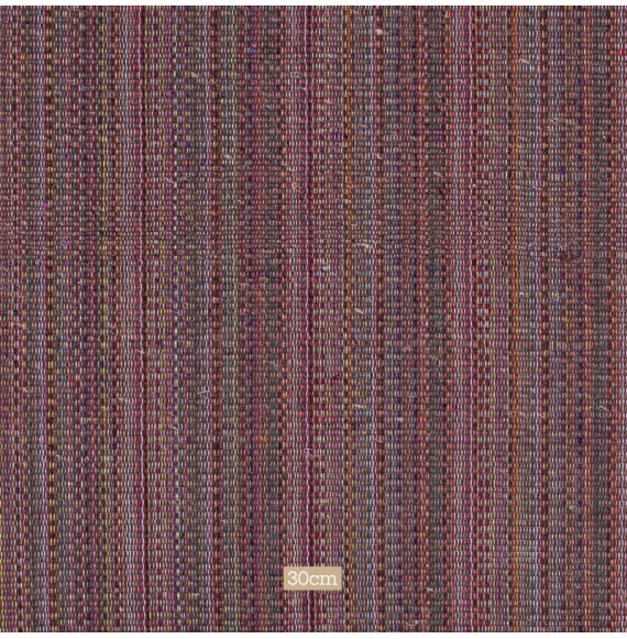 Tissu-bourette-de-soie-lignée-brun-et-multicolore