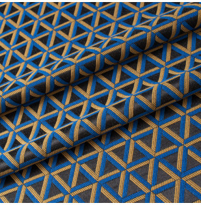 Decoratiestof-Byzance-brandvrij-blauw-zwart