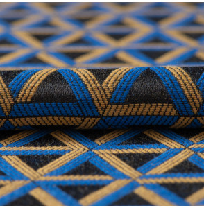 Decoratiestof-Byzance-brandvrij-blauw-zwart